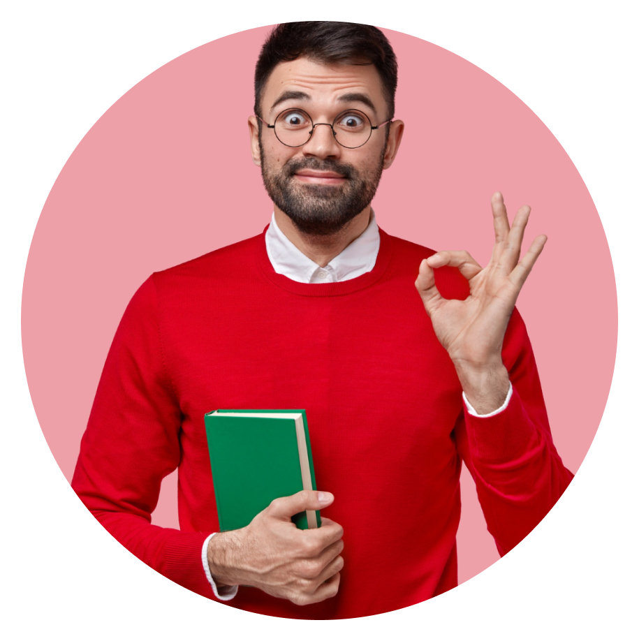 Male Holding Book